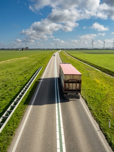 Commercial fleet of trucks tracked in real time by TAKEOVR GPS telematics and driver scoring